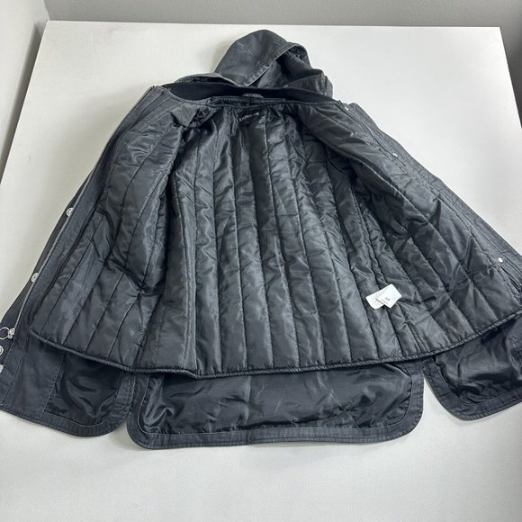 Express Men's Pea Coat Outer Jacket with Hoodie Size Small Gray Utility  - Picture 3 of 12